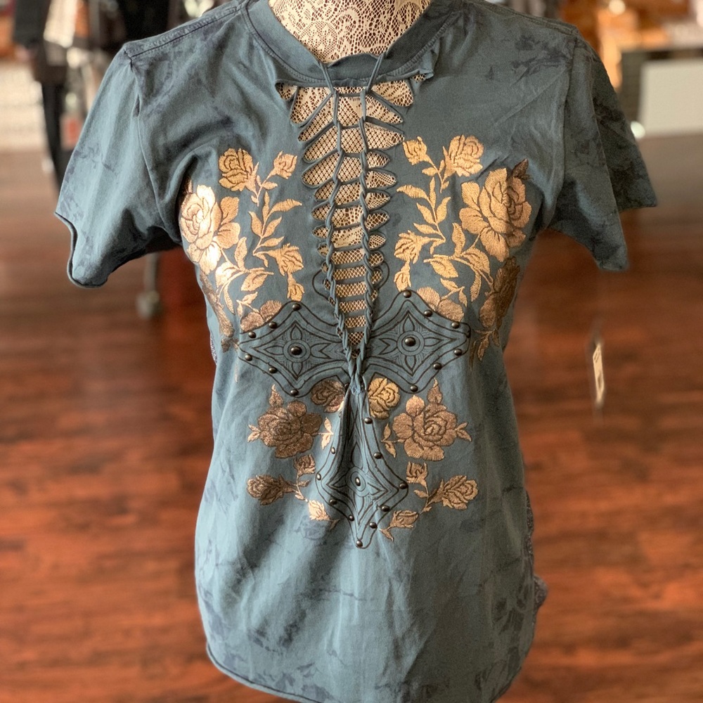 Affliction holiday party t-shirt